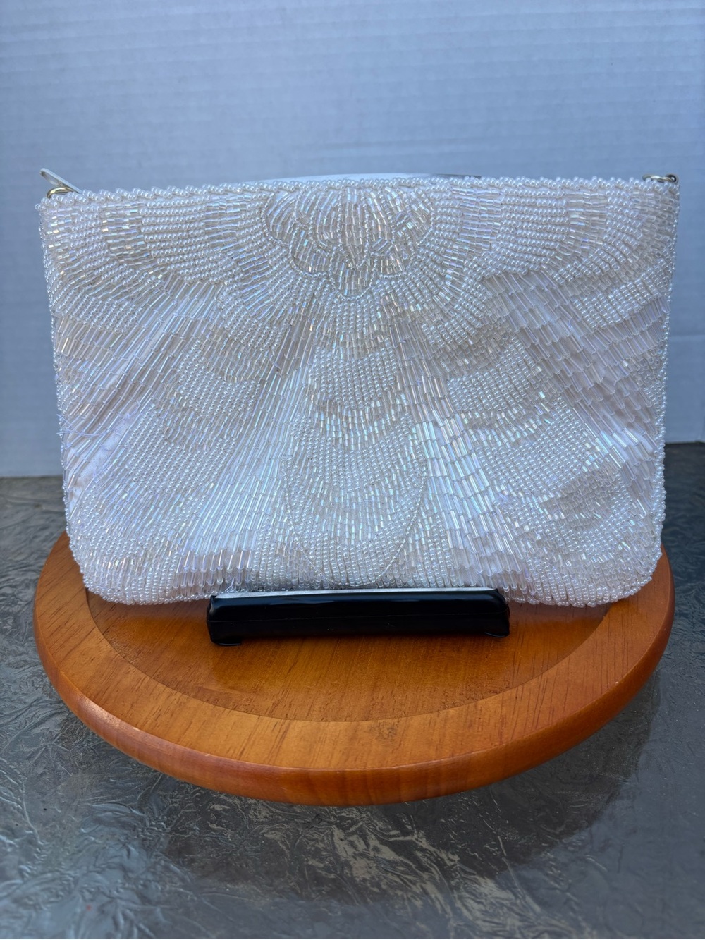 White Beaded Clutch